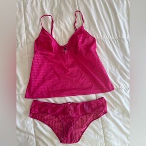 Vintage Body Victoria's Secret Hot Pink Chemise Set